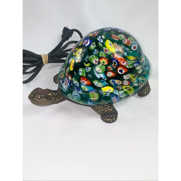 Murano Style Millefiori Glass Turtle Night Light Lamp Colorful Art Glass Decor - Picture 4 of 12
